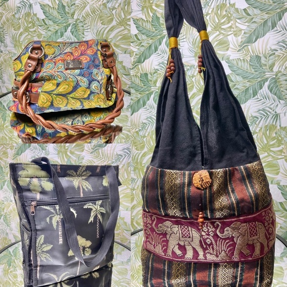 Multiple Boho Novelty Print Purses Paisley Print, Elephants‎ , Palm Tree Purses - Picture 1 of 16